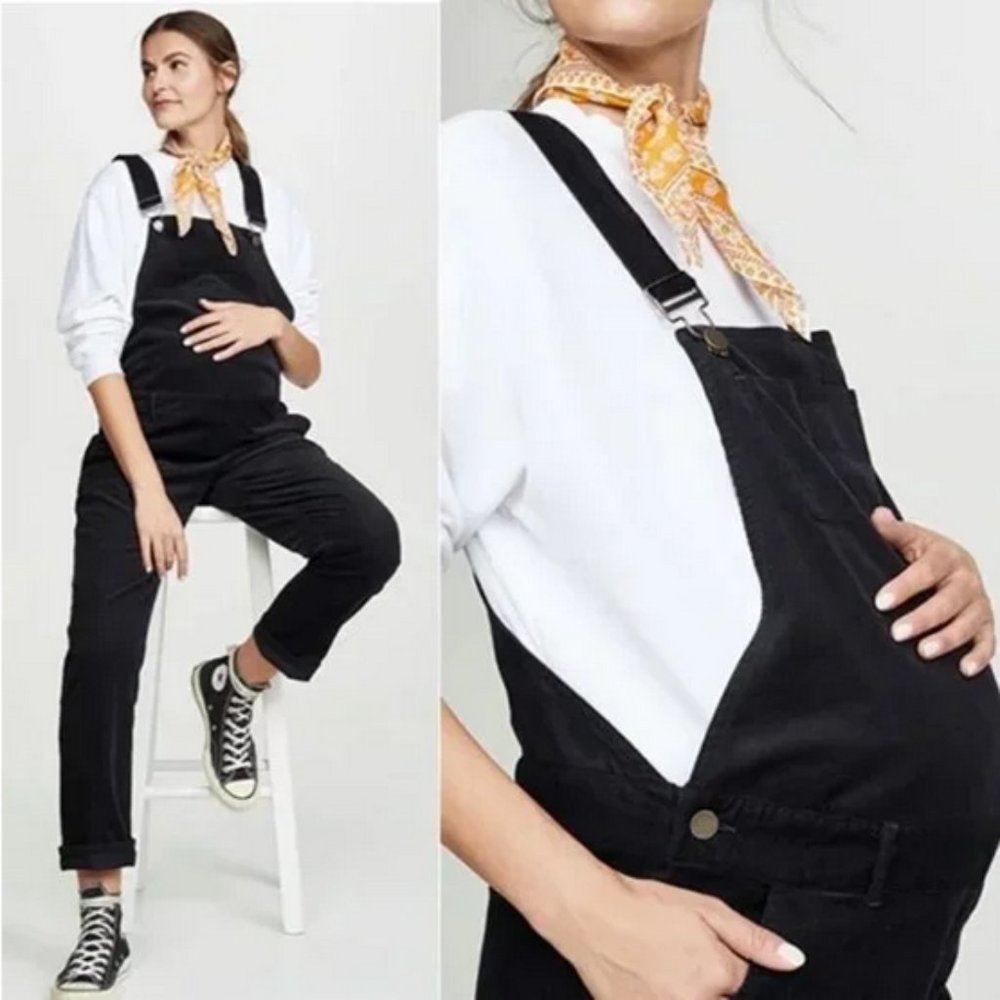 HATCH The Cord Corduroy Overalls in Midnight Blue